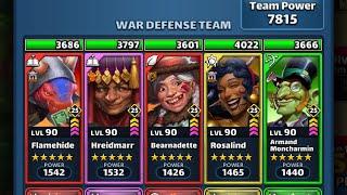 Empires Puzzles : Rush war hits against top meta teams