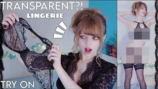 TRANSPARENT LINGERIE * BLACK LACE *  Try On Haul 