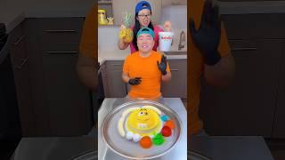 M&M’s cake vs bananas ice cream challenge! #funny #icecreamrolls #shorts  by Ethan Funny Family