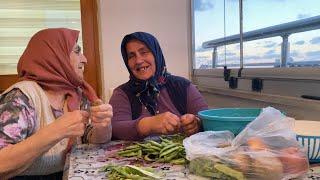 ANNEMLE BAHÇEMDEN TOPLADIĞIM TAZE FASULYELERİ YEMEK YAPTIK