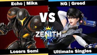 Zénith #08 - Losers Semi : Echo | Mika (Bowser, Dark Samus) VS NG | Greed (Daisy, Bayonetta)