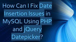 How Can I Fix Date Insertion Issues in MySQL Using PHP and jQuery Datepicker?