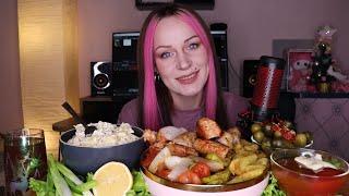 MUKBANG | Стейки, салат, картофель, овощи | Steaks, salad, potatoes, vegetables не ASMR