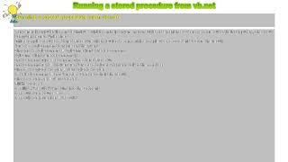 How to : Running a stored procedure from vb.net