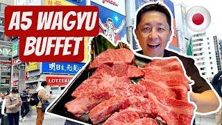 All You Can Eat A5 WAGYU Buffet in Osaka Japan  Japanese Yakiniku BBQ Restaurant in Dotonbori!