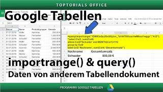 importrange und query kombinieren (Google Tabellen / Spreadsheets)