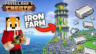 I built an AUTOMATIC IRON FARM in Minecraft Create Mod