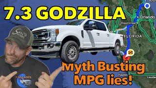 7.3 Godzilla Towing over 200 miles, Myth Busting MPG Lies! Super Duty F250