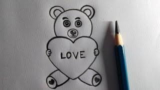 How to draw a cute teddy bear// How to draw teddy bear // teddy bear drawing / @drawingbook3988