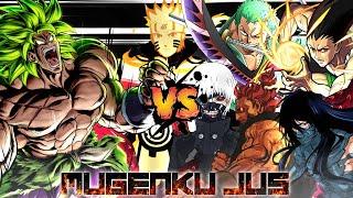 Broly ( DBS ) vs Naruto Kurama, Ichigo Mugetsu, Zoro, Kaneki, Gon, Akuma ANIME MUGEN JUS