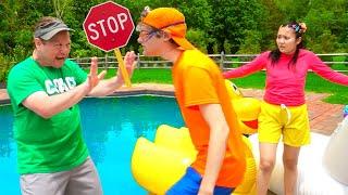 Ellie VS Jimmy in Last to Leave the Pool CHALLENGE! | Outdoor Games for Kids