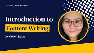 Introduction to Content Writing | Online Course for Freelancers [Tagalog]