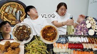 [훈제란편] 올해도 어김없이 먹다가 끝나네...🫠먹방브이로그(엽떡짜장,통마늘 오리주물럭,찜질방 먹방,즉석떡볶이,트레이더스 추천,냉면) KOREAN FOOD MUKBANG VLOG