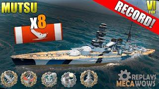 Mutsu 8 Kills & 195k Damage | World of Warships Gameplay 4k