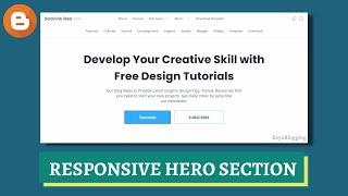 How to Add a Hero Section In Blogger Homepage ( Fully Responsive)