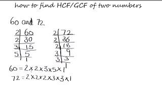 How to Find The HCF/GCF of Two Numbers / Finding HCF of two numbers