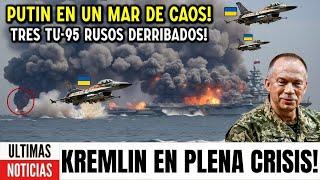 Putin enfrenta un caos devastador! Tres aviones rusos TU-95 abatidos por cazas ucranianos F-16!