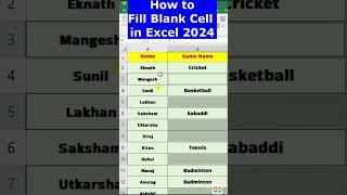 How to fill blank cell in #Excel #gyansection #trending #viral #shorts