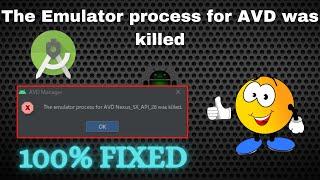 How to Fix Emulator was killed android  | the emulator process for AVD was killed in android studio