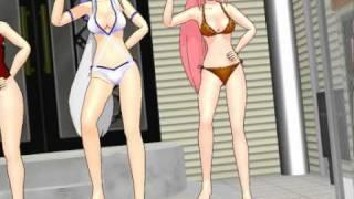 Luka Megurine | Haku Yowane | Meiko - Bo Peep Bo Peep [MMD - Project Diva Swimsuits]
