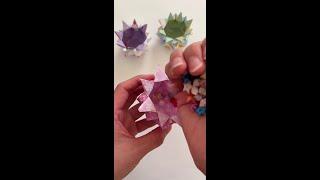 Flower shaped storage box #Origami #Origami on Douyin #Handmade origami #Manual guide #DIY craft