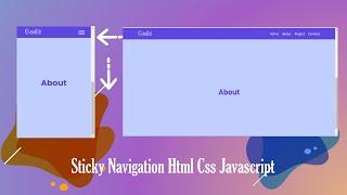 Sticky Responsive Navigation Bar On Scroll Using Vanilla Javascript | Fixed Navbar on Scroll