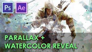 PARALLAX + WATERCOLOR REVEAL effect | After Effects & Photoshop