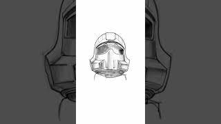 How to draw a Helldivers 2 B-01 Tactical Armor helmet  #drawing #sketch  #youtubeshorts #tutorial