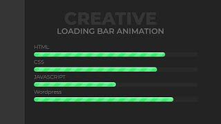 How to Create Animated Loading Bar using only HTML CSS | CSS Progress Bar Animation