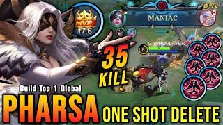 Pharsa 35 Kills with Maniac!! Insane One Hit Damage Build!! - Build Top 1 Global Pharsa ~ MLBB