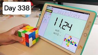 1 Year Cubing Challenge: Day 338/365 (ao5 12.53) | Noob Cuber