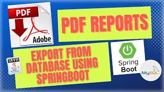 How To Export Database values To PDF Using Spring Boot & MySQL