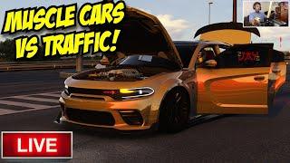 Assetto Corsa Live | MUSCLE CARS IN TRAFFIC! MOPAR TAKEOVER! #SUBSCRIBE! | Logitech G29