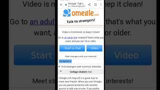 How to Use Omegle video Chat on Mobile | Omegle kaise chalaye |Omegle Tutorial #shorts