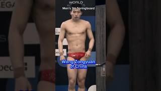 Wang Zongyuan of China,  Round 3, Dive: 5156B Forward 2 1/2, Somersaults 3 twits #sports #diving