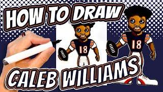 How to Draw Caleb Williams for Kids - Chicago Bears NFL Football