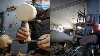 Woodturning make hand drum and port