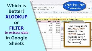 Google Sheets | XLOOKUP | FILTER | Function | Which is Better | Example | Spreadsheet | Tutorial