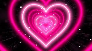 Heart TunnelPink Heart Background | Neon Heart Background Video | Wallpaper Heart-4K | Relaxing