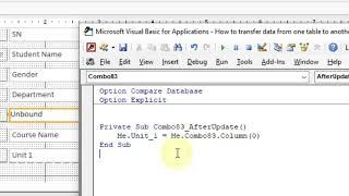 Transferring data from one table to another using Combobox Ms Access VBA