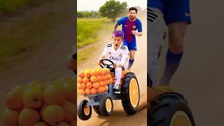Ronaldo built an orange tractor for his son. Messi stole it #ronaldo #football #messi #orange