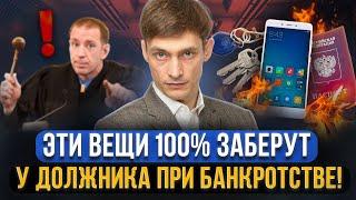 Какое точно заберут имущество при банкротстве должника? Жилье, вещи, деньги. Все риски банкротство