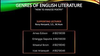 Genres of English literature | Group 1 | Introduction