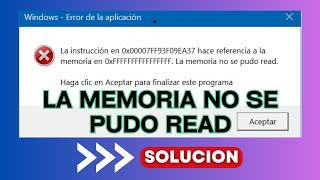 Cómo reparar el error : La memoria no se puede "Read" o "Written"