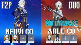 F2P Duo Neuvillette C0 Prototype & Arlecchino C0 White Tassel Spiral Abyss FLoor 12 Genshin impact