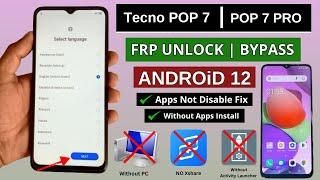 Tecno Pop 7/Pop 7 Pro FRP Bypass Without PC Android 12 | Google Account Unlock Tecno BF6/BF7