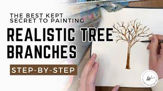 The Secret to Painting Realistic Tree Branches in Watercolor - Beginner Tutorial