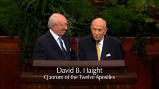 The old soldier says "I'm waving!"  (Gordon B Hinckley, David B Haight)