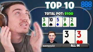 Getting COMPLETELY DESTROYED at 50NL?! | Top 10 Poker Hands Ep. 99