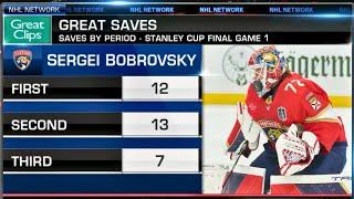 Take a look at S.Bobrovsky's best saves from his stellar shutout in Game 1 of the Stanley Cup Final